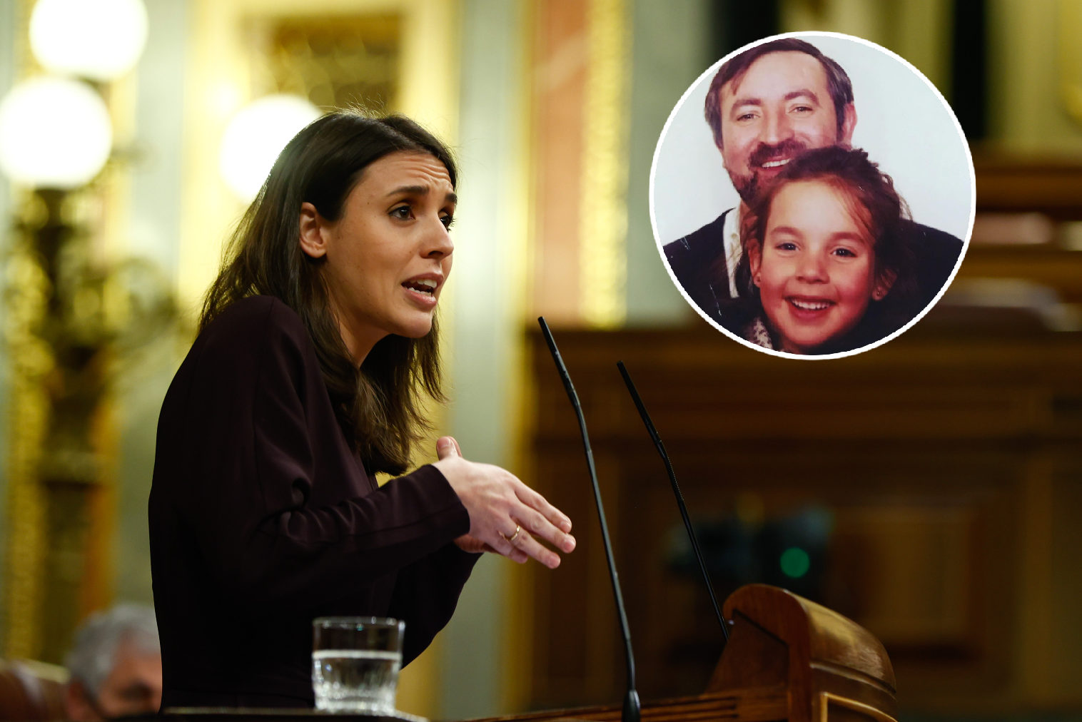 Irene Montero recuerda a su padre fallecido con una foto inédita