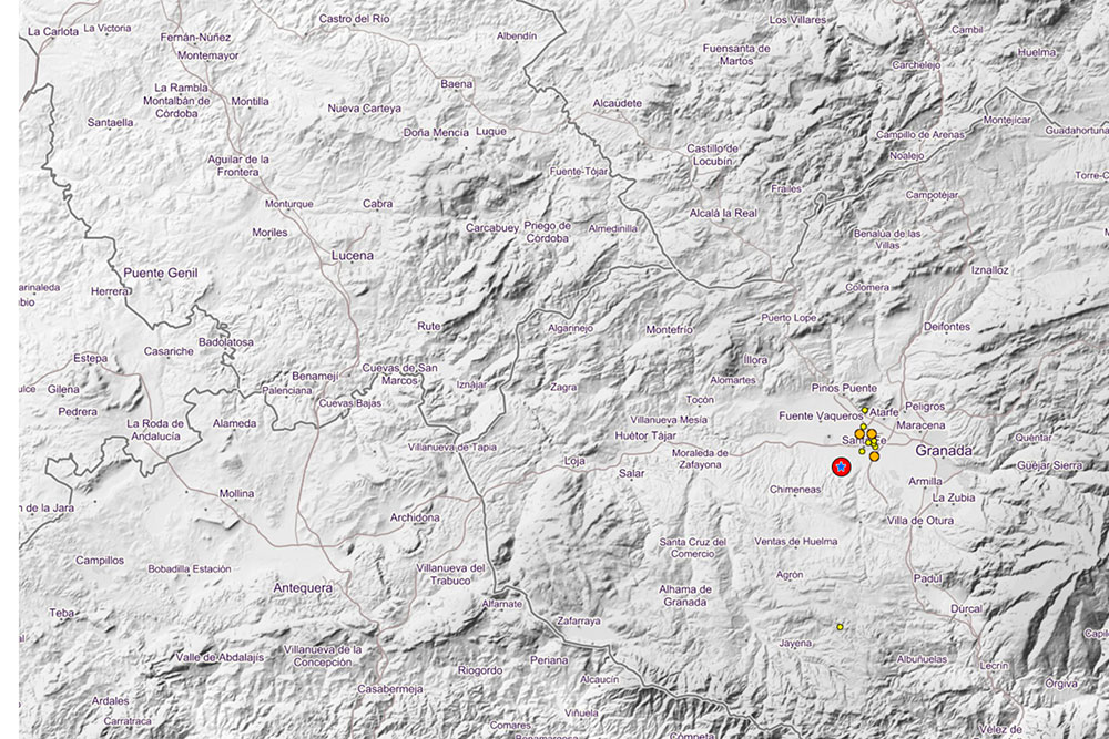 Registrado un terremoto de magnitud 4,4 con epicentro en Santa Fe, en Granada