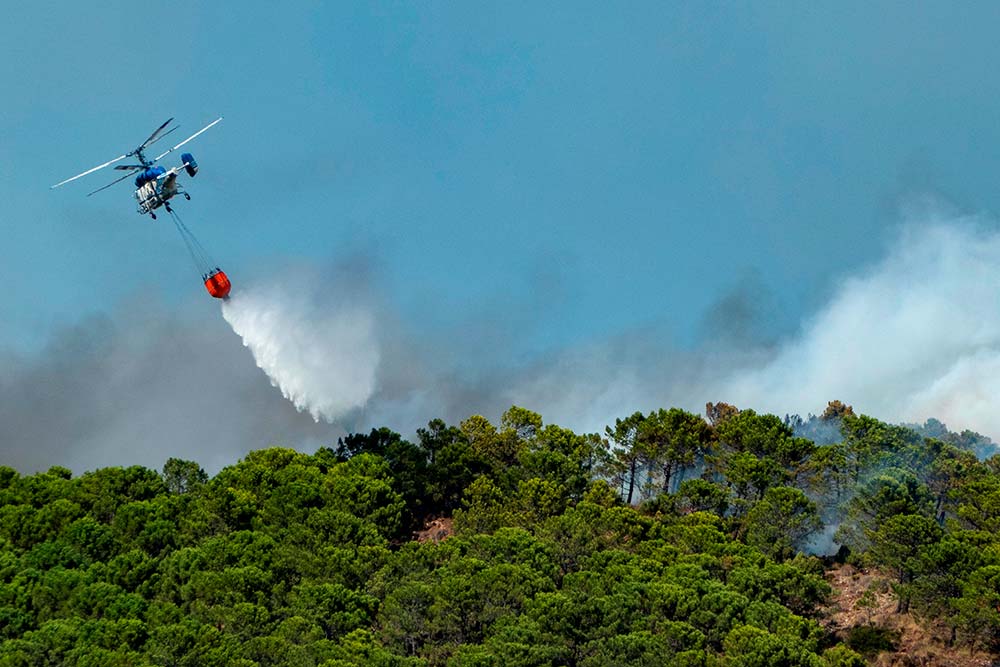 Muere un bombero en el incendio de Sierra Bermeja de Málaga