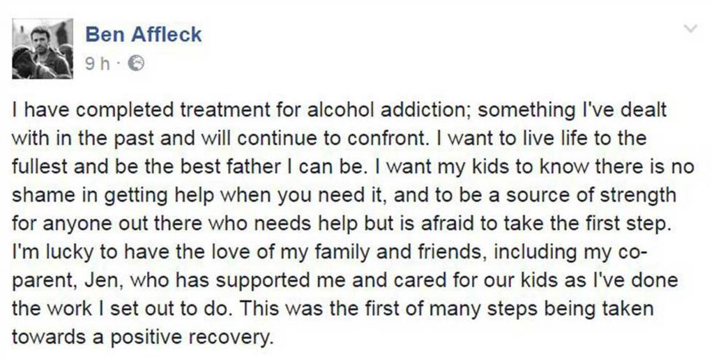 Tras finalizar uno de sus tratamientos, emitió un comunicado explicando su situación (Facebook)