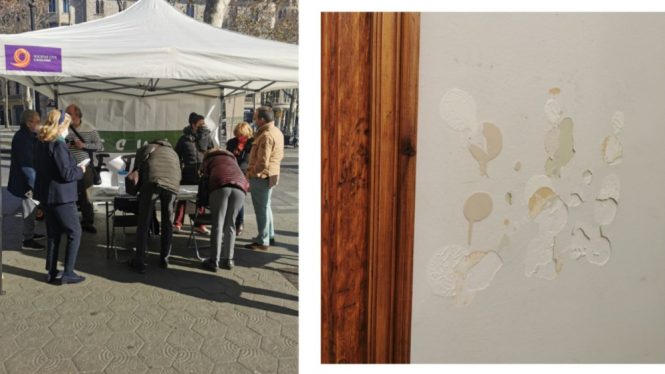 Arrancan la placa de la sede de Societat Civil Catalana en un acto vandálico