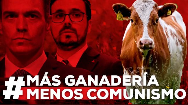 El PP lanza una campaña contra Garzón: «Más ganadería, menos comunismo»