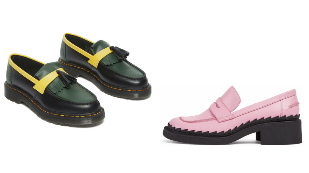 Par de mocasines con borlas de Dr. Martens // Zapato rosa con antifaz de Camper
