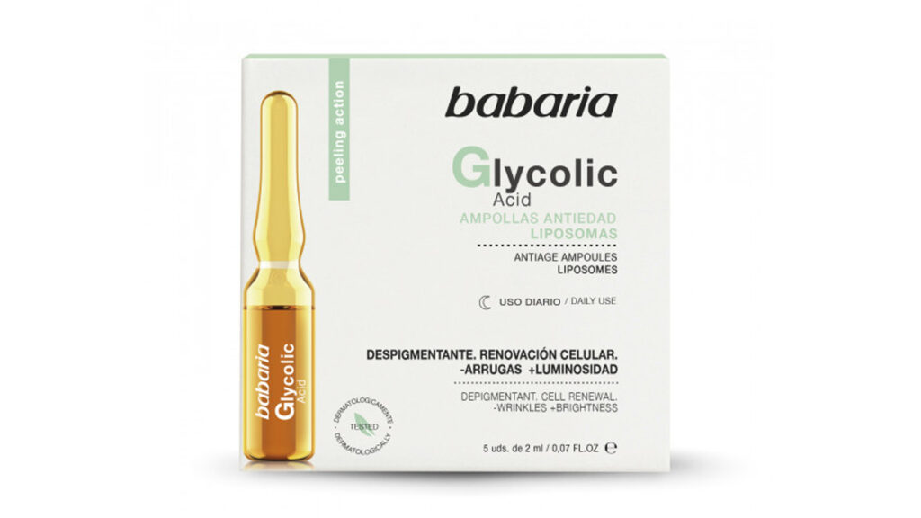 Ampollas con ácido glicólico de Babaria. (PVP: 4.50€)