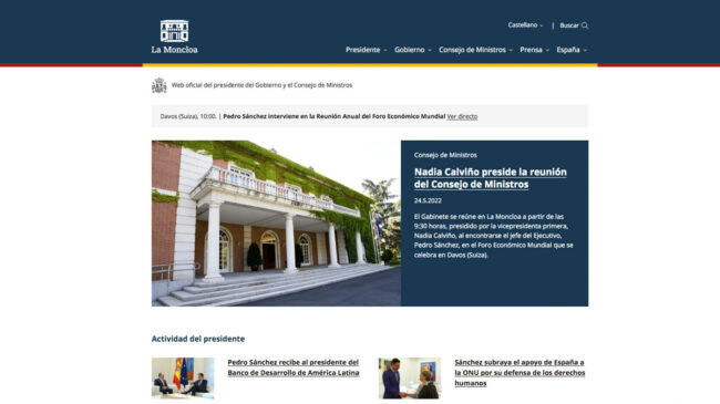 La Moncloa estrena nueva web para «mejorar el acceso de la ciudadanía a la información oficial»