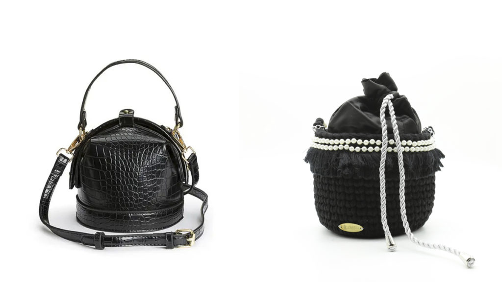 LA REDOUTE Bolso negro de coco // LUBAYUU diseño en punto con detalle de perlas