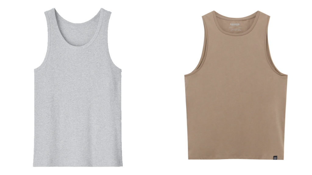UNIQLO Camiseta gris // PULL & BEAR Camiseta de color marrón