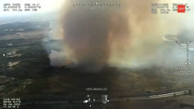 El incendio de Aranjuez está estabilizado aunque persisten focos dispersos