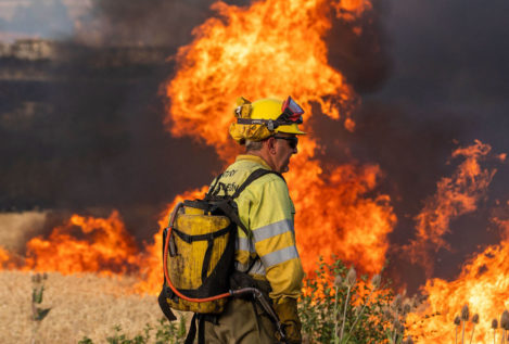 Un detenido por «negligencia grave» en Burgos por el incendio causado con una cosechadora