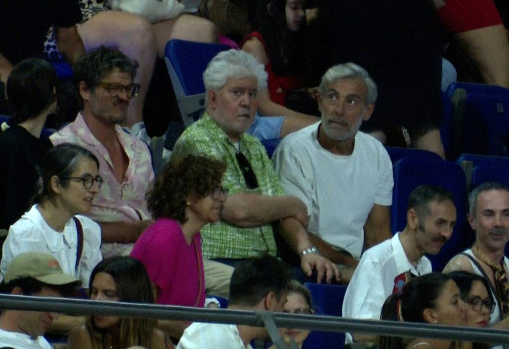 Pedro Almodóvar during Rosalía's concert